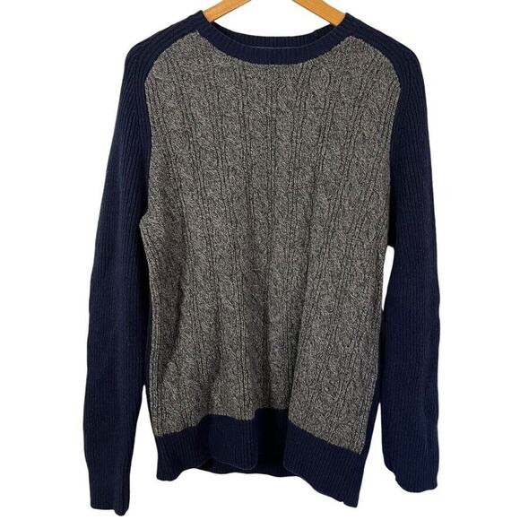 Banana Republic Italian Yarn Merino Wool Blend Cable Knit Mens Sweater sz L - Picture 1 of 16